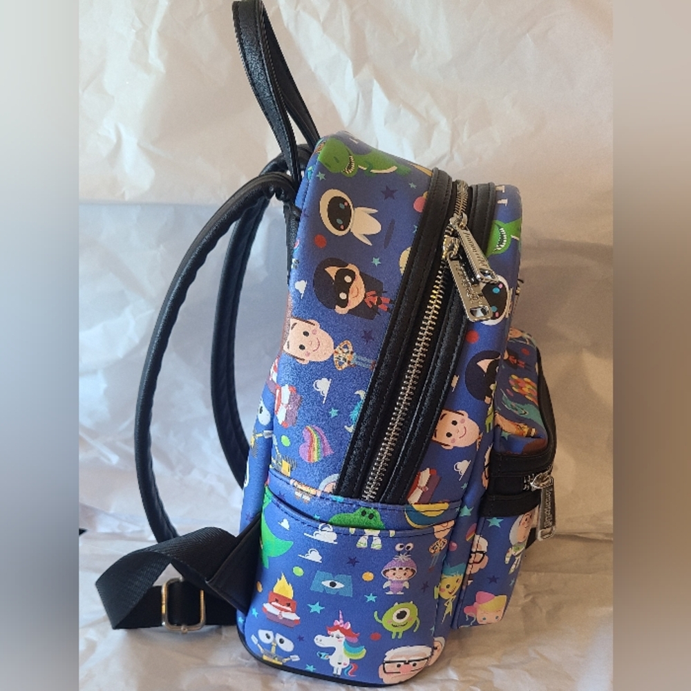 Loungefly Disney Pixar Chibi Characters Mini Backpack, Blue - Picture 6 of 12